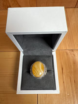 Baltic Amber Men’s Ring – 925 Sterling Silver, Handmade, Adjustable Size