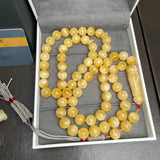 Honey White Amber Misbaha 66 Beads 11mm 60g