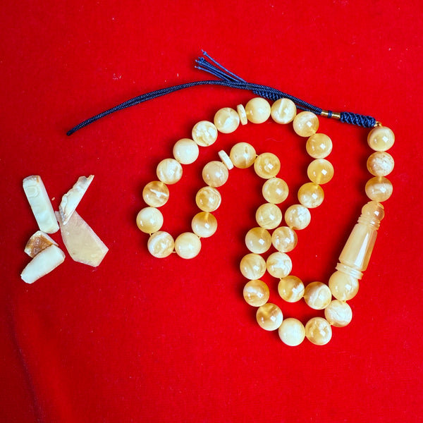 *EXCLUSIVE HONEY WHITE AMBER MISBAHA 11.3mm 36g
