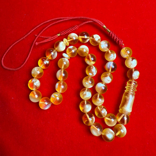 *EXCLUSIVE HONEY WHITE AMBER MISBAHA 10.7mm 29.2g