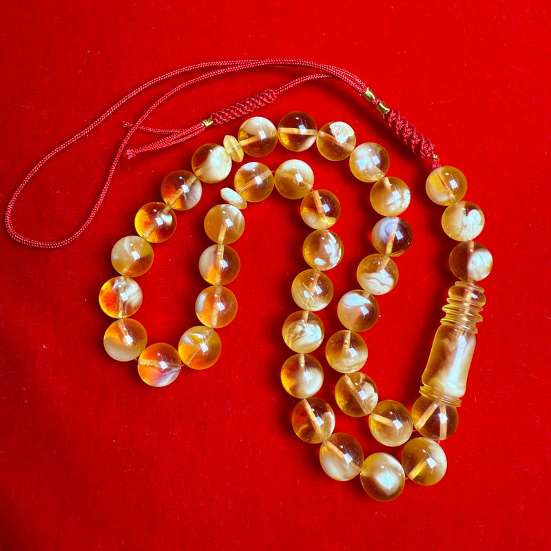 *EXCLUSIVE HONEY WHITE AMBER MISBAHA 10.7mm 29.2g