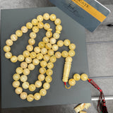 Honey White Amber Misbaha 66 Beads 10mm 43g