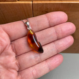 Natural Amber Pendant 925 Sterling Silver Made in Eu Baltic Gemstone 2g Gift