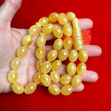 Premium Handmade Yellow Amber Tasbih Misbaha Islamic Prayer Beads 12mm x 16mm 53.5g