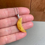 Natural Amber Pendant 925 Sterling Silver Made in Eu Baltic Gemstone 1.5g
