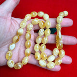 Premium Handmade White Amber Tasbih Misbaha Islamic Prayer Beads 10mm x 13mm 34.5g