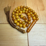 Handmade Antiq Amber Misbaha Tasbih Islamic Prayer Beads 10.4mm 36.5g