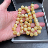 White Baltic Amber Misbaha Tasbih Islamic Prayer Beads 11.5mm 34g
