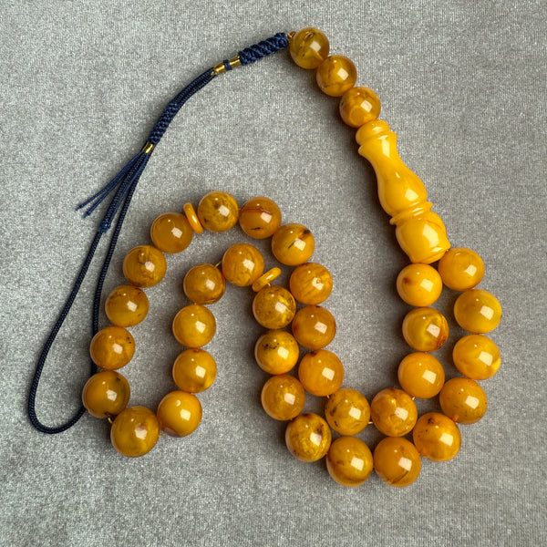 ANTIQ OLD AMBER MISBAHA 12.4mm 41.9g