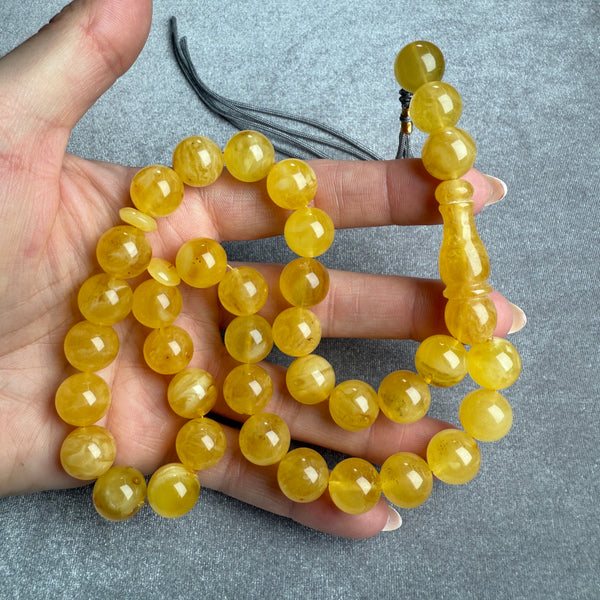 YELLOW AMBER MISBAHA 12.5mm 43.5g