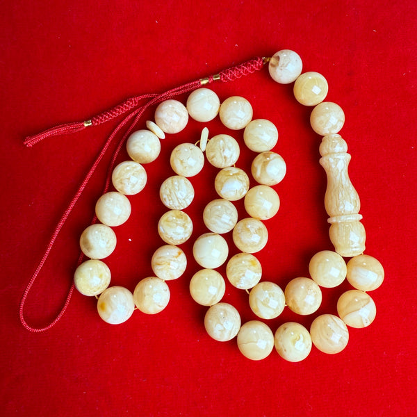 WHITE AMBER MISBAHA 13.1mm 50g