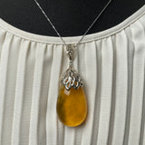 Amber Pendant 925 Sterling Silver Made in Eu Baltic Natural Gemstone 26.5g Gift