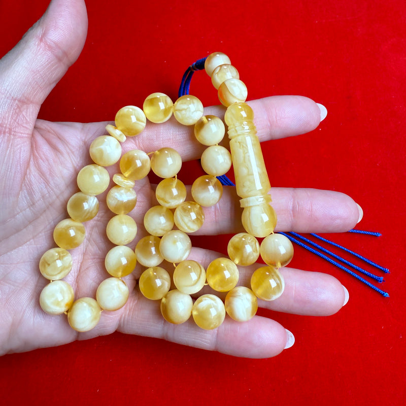 *EXCLUSIVE HONEY WHITE AMBER MISBAHA 11mm 32.5g