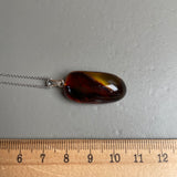 Natural Amber Pendant 925 Sterling Silver Made in Eu Baltic Gemstone 3g Gift