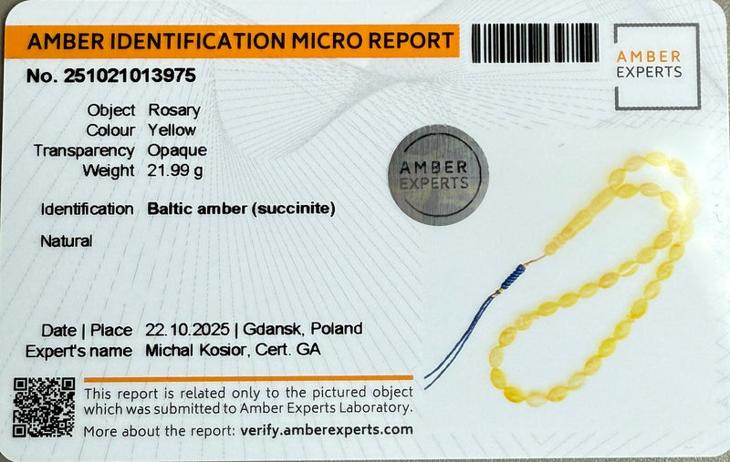 Authentic Premium Baltic Amber Tasbih Misbaha تسبيح Rosary Gift8mm x 13mm 22g