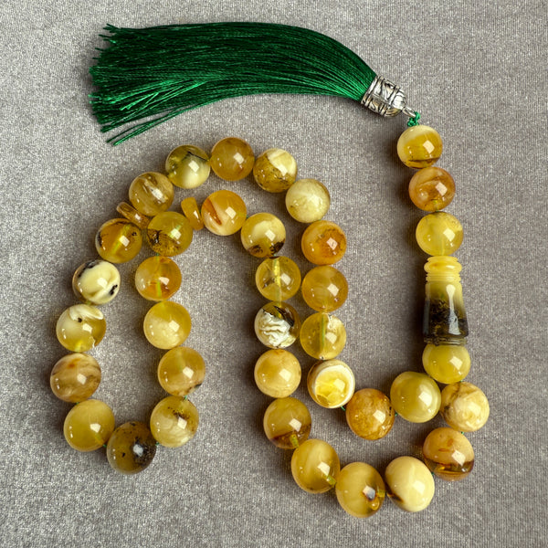 Elegant Amber Tasbih 12.5mm 47.2 Misbaha 33 Rosary سبحان الله للرجال