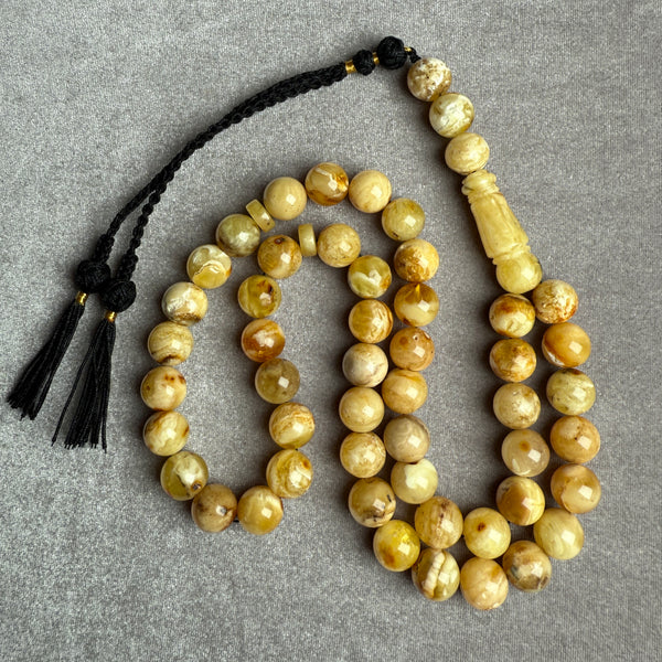 Yellow Amber Misbaha 12.2mm 50,8g33g Rosary Tasbih Prayer Beads سبحان الله