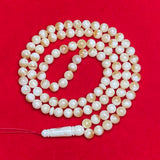 WHITE AMBER ROSARY 8,8mm 38,9g