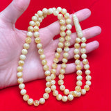 WHITE AMBER ROSARY 8,8mm 38,9g