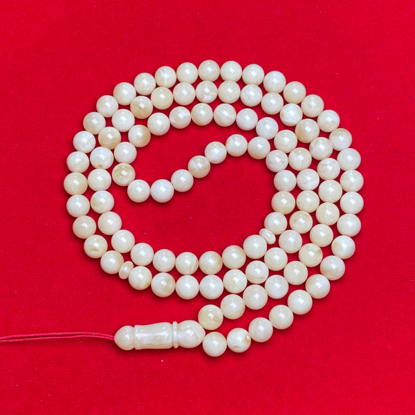 WHITE AMBER ROSARY 8,8mm 38,3g