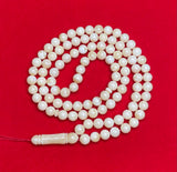 WHITE AMBER ROSARY 9,3mm 45,7g