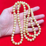 WHITE AMBER ROSARY 9,3mm 44,6g