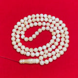 WHITE AMBER ROSARY 9,4mm 45,2g