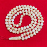 WHITE AMBER ROSARY 8,8mm 38,4g