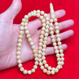 WHITE AMBER ROSARY 8,4mm 32,1g