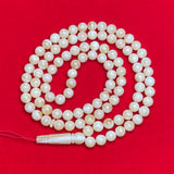 WHITE AMBER ROSARY 8,9mm 38,4g