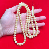 WHITE AMBER ROSARY 8,9mm 38,4g