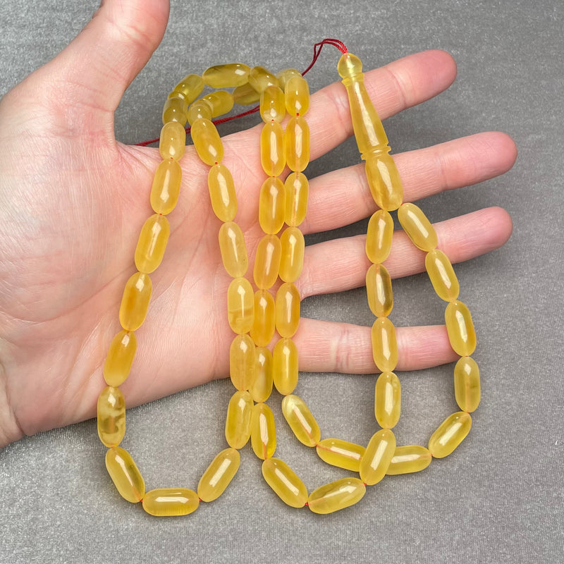 *YELLOW AMBER ROSARY 8,3x18,1mm 43,4g