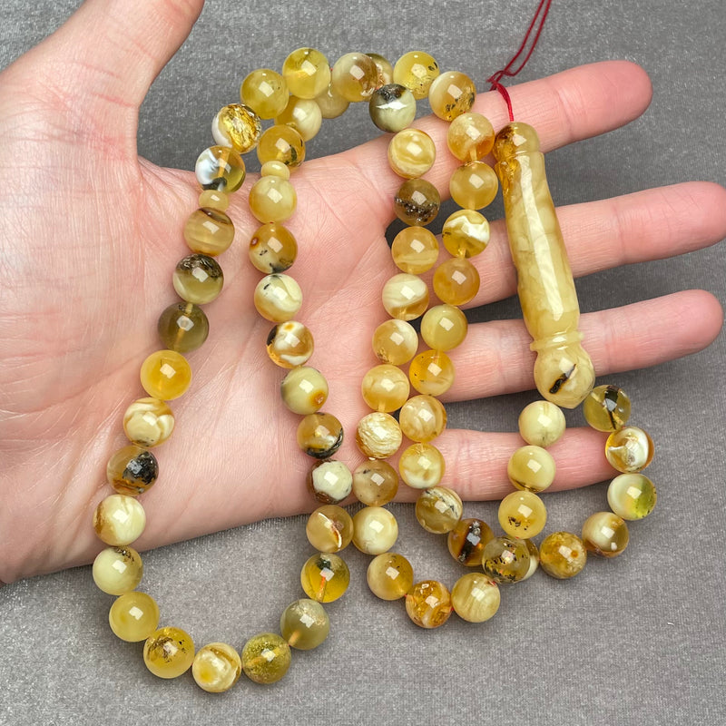 YELLOW AMBER ROSARY 10,7mm 51,5g