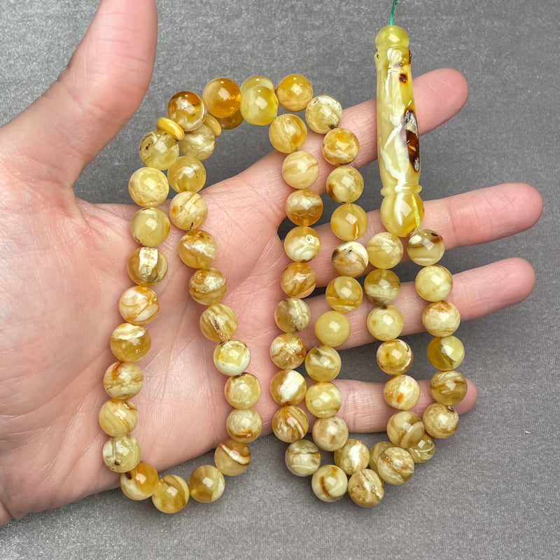 YELLOW AMBER ROSARY 11mm 54,6g