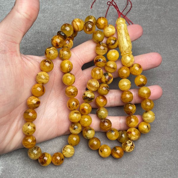 ANTIQUE AMBER ROSARY 11,8mm 62,4g