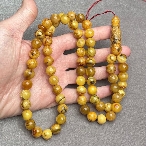 ANTIQUE AMBER ROSARY 11,4mm 55,3g