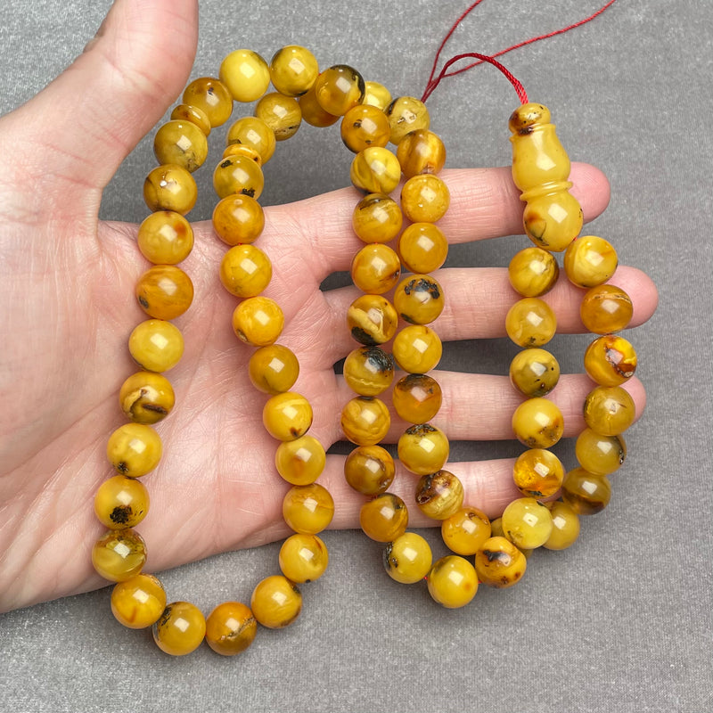 ANTIQUE AMBER ROSARY 11,6mm 62g