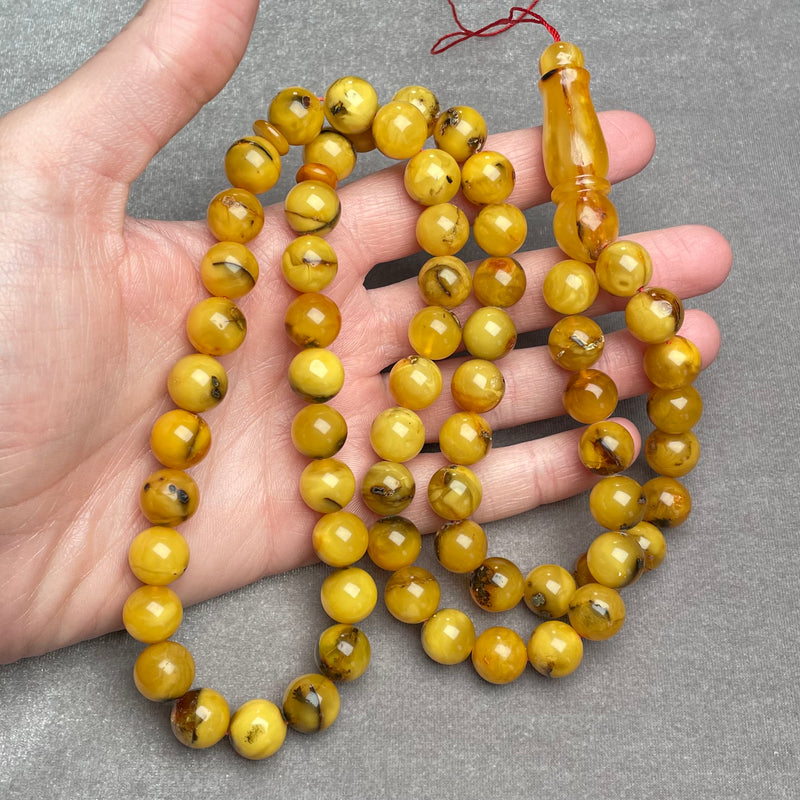 ANTIQUE AMBER ROSARY 11,8mm 63,4g