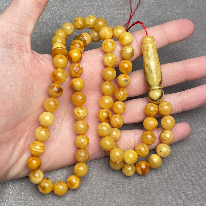 ANTIQUE AMBER ROSARY 10,4mm 42,5g