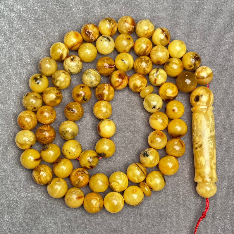 ANTIQUE AMBER ROSARY 10,8mm 50,5g