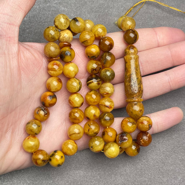 ANTIQUE AMBER ROSARY 10,8mm 37,7g