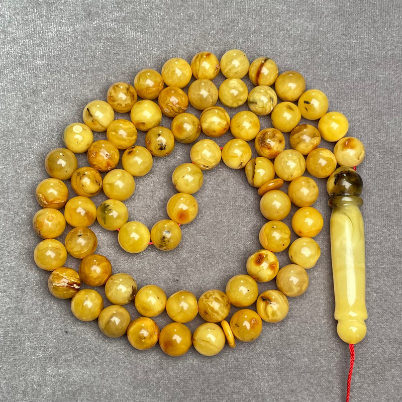 ANTIQUE AMBER ROSARY 10,1mm 42g