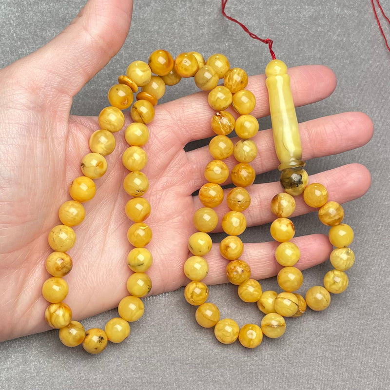 ANTIQUE AMBER ROSARY 10,1mm 42g