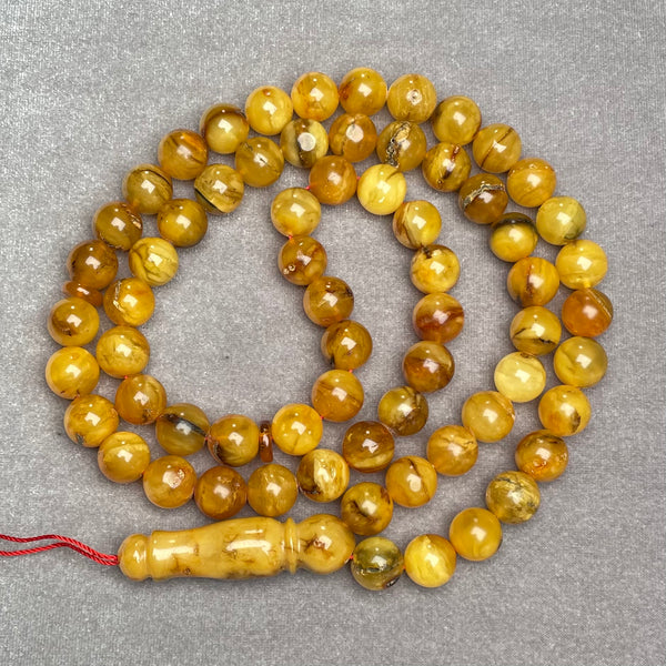 ANTIQUE AMBER ROSARY 10,8mm 48g