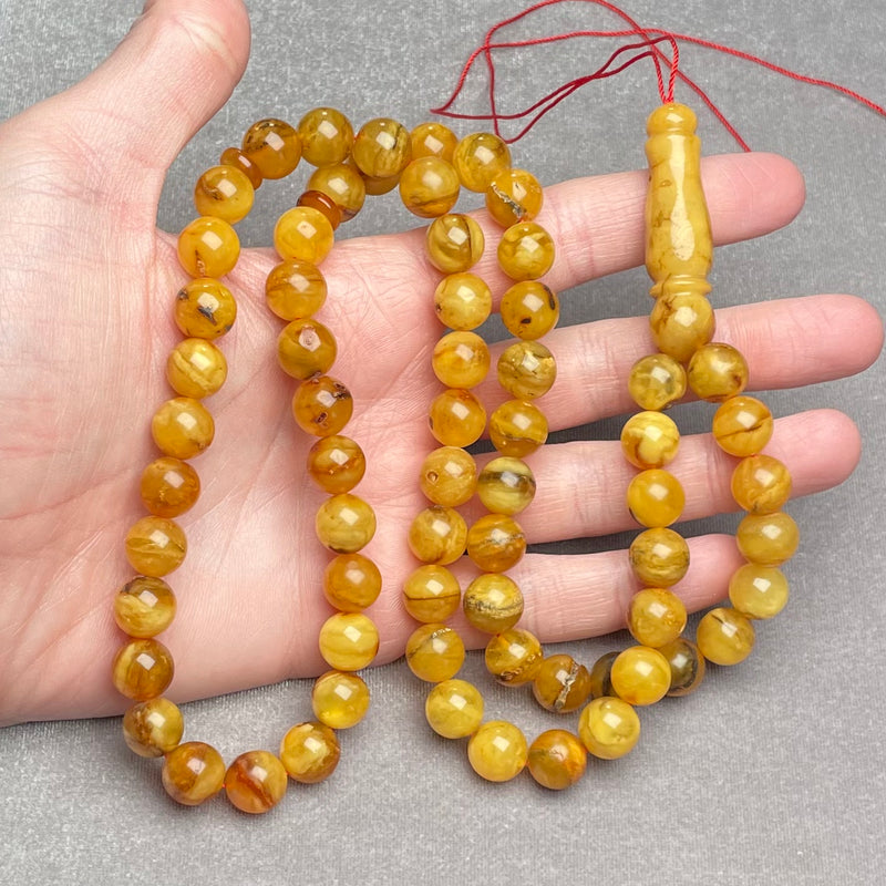 ANTIQUE AMBER ROSARY 10,8mm 48g