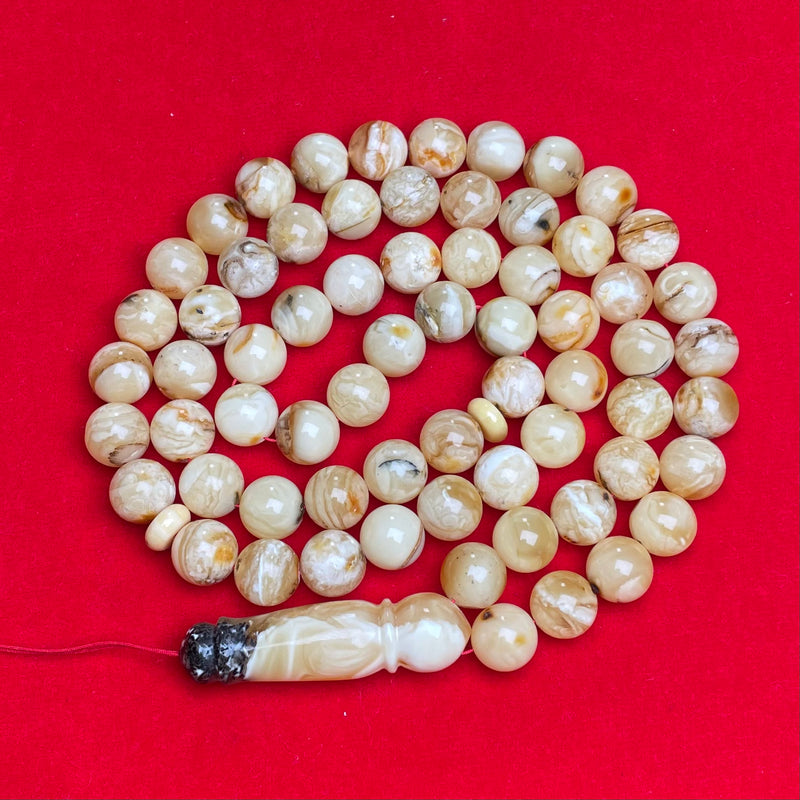 OREO WHITE AMBER ROSARY 11,8mm 65,5g