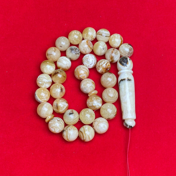 OREO WHITE AMBER ROSARY 14,5mm 66,3g