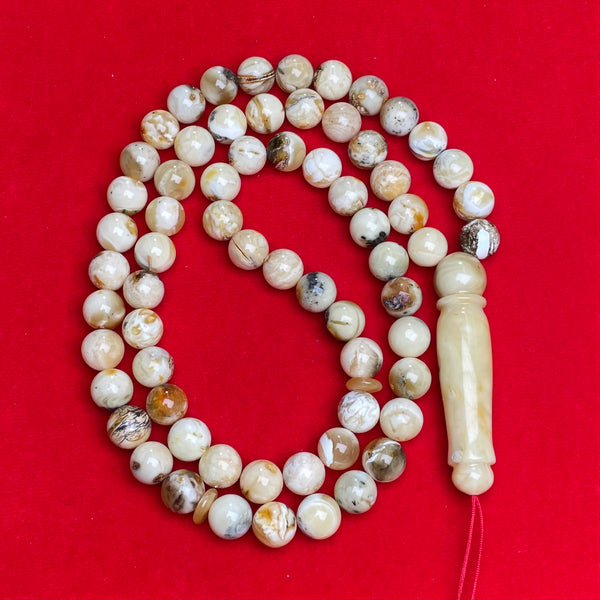 OREO WHITE AMBER ROSARY 10,8mm 51,9g