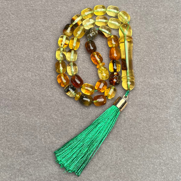 TRANSPARENT AMBER MISBAHA 7,2x8,6mm 13,8g