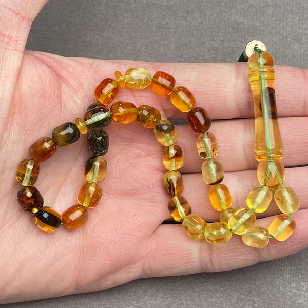 TRANSPARENT AMBER MISBAHA 7,2x8,6mm 13,8g